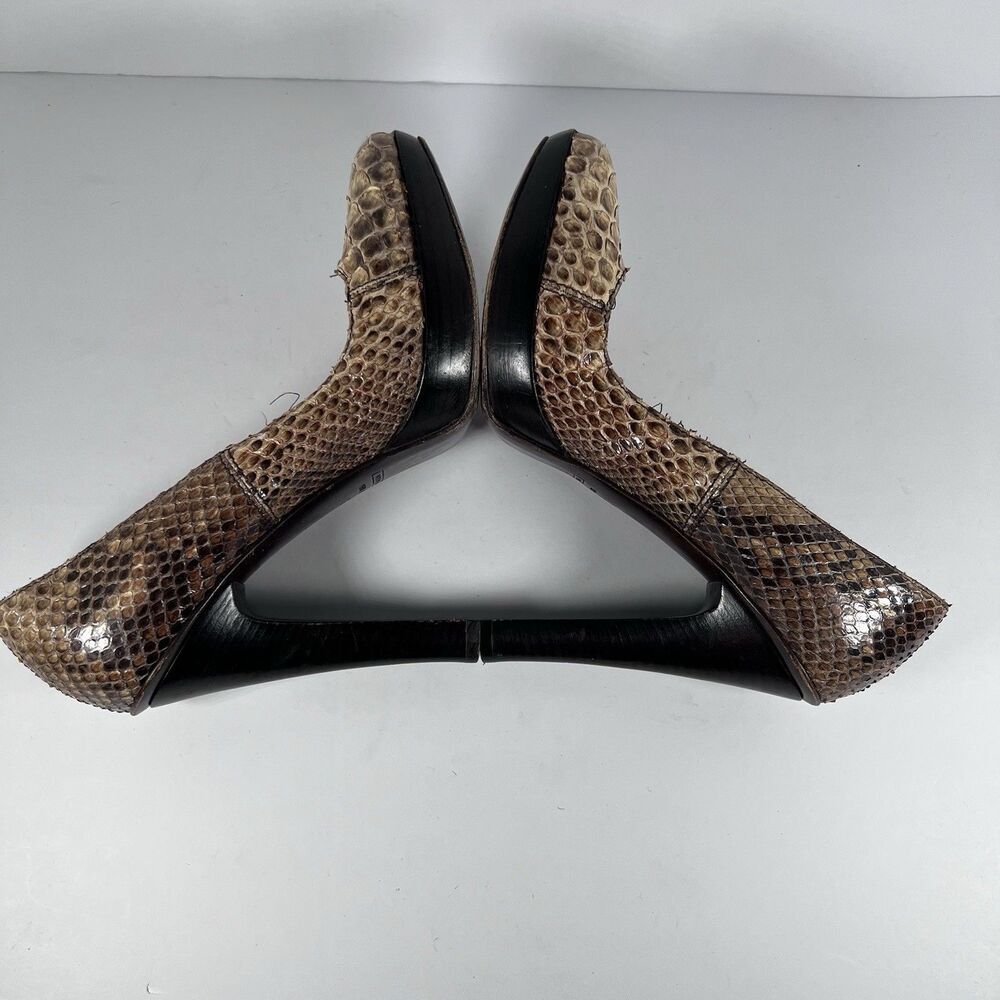Gianni Bravo Genuine Python Snakeskin Platform Pumps Chunky Heel Size EU 35 - Picture 5 of 7